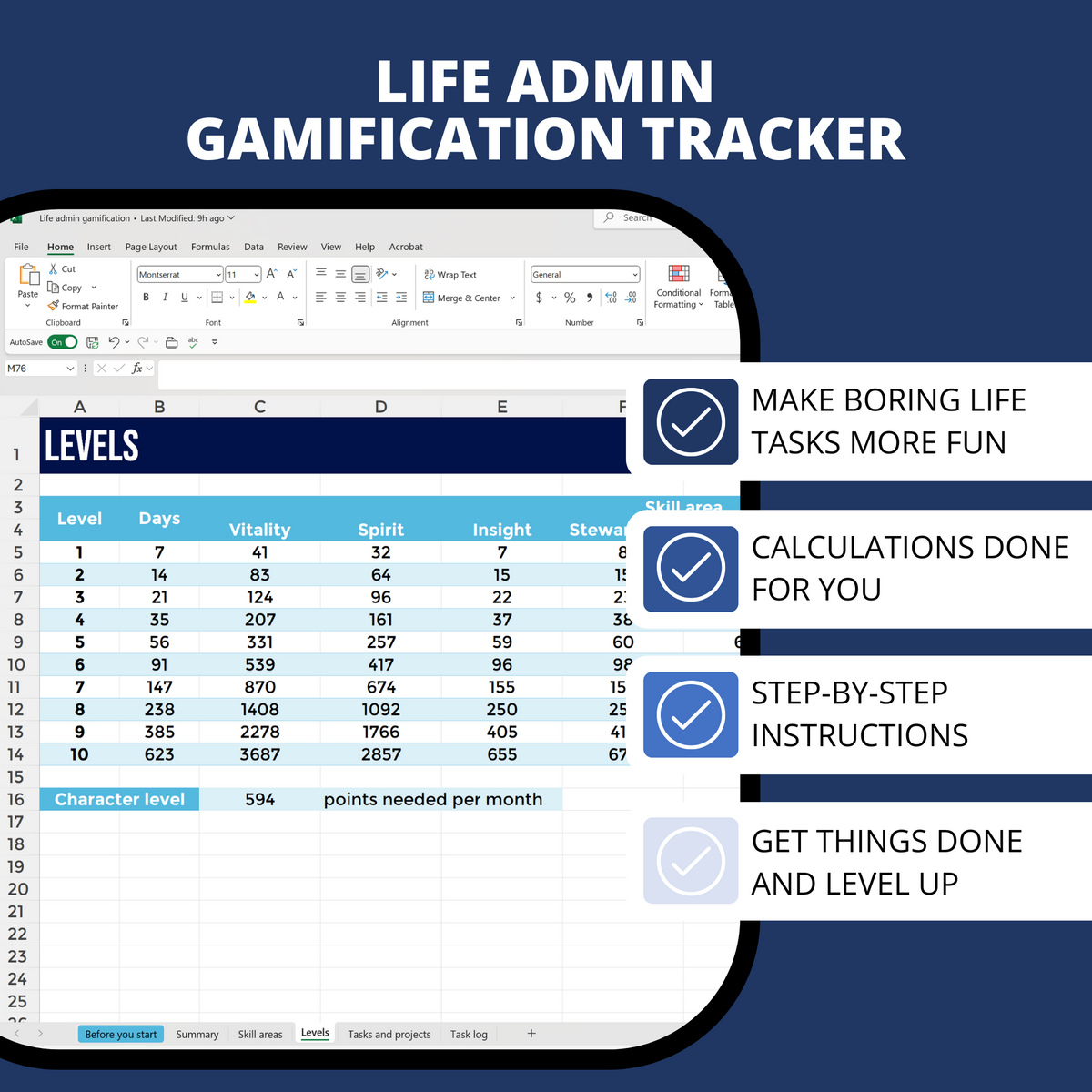 Life Admin Gamification Tracker